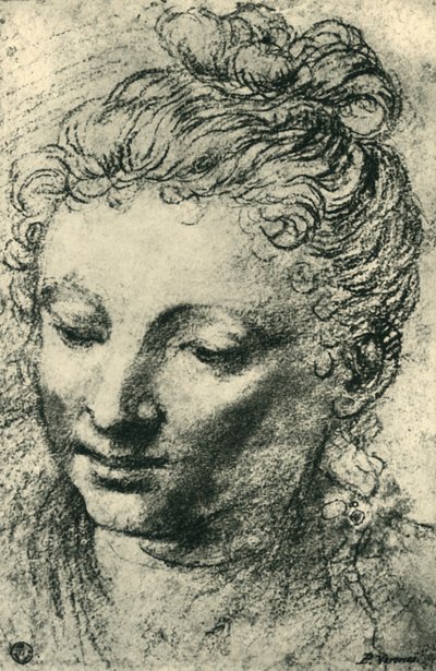 Alas katsovan naisen pää, 1500-luvun puoliväli, 1943. tekijältä Paolo Veronese