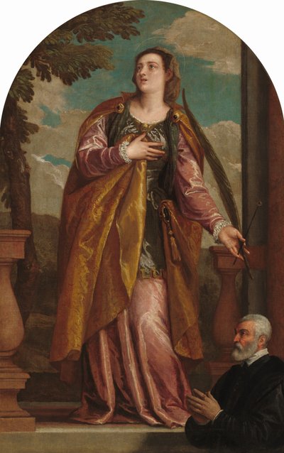 Saint Lucy ja lahjoittaja, n. 15851595 tekijältä Paolo Veronese
