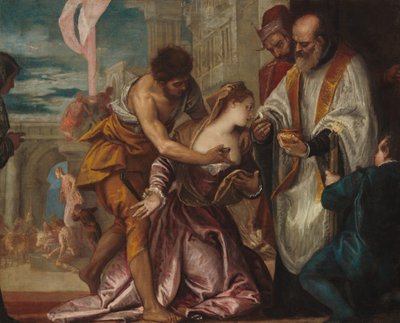 Pyhän Lucyn marttyyrikuolema ja viimeinen ehtoollinen, n. 15851586. tekijältä Paolo Veronese