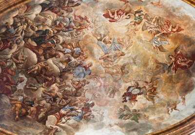 Paolo de Matteisin freskot vuodelta 1714 holvissa ja rummussa, jotka kuvaavat pyhimyksen elämää, San Cataldon kappeli katedraalissa, Taranto, Italia (kuva). tekijältä Paolo di Matteis