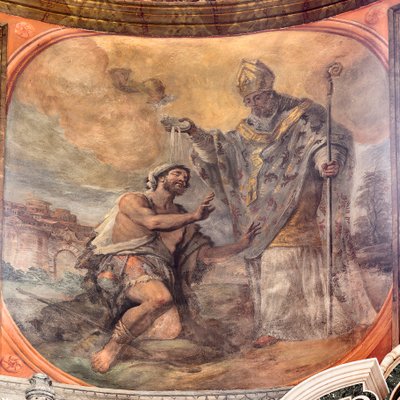 Freskot, jotka kuvaavat Saint Cataldon elämää. tekijältä Paolo di Matteis