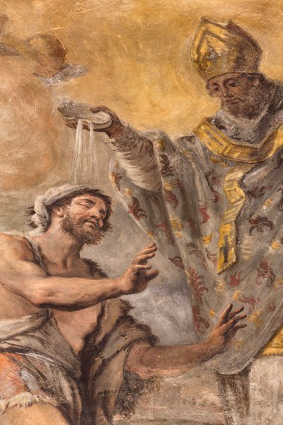 Freskot, jotka kuvaavat Saint Cataldon elämää. tekijältä Paolo di Matteis