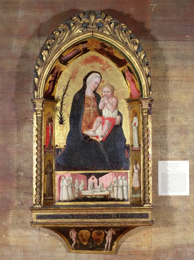 Nöyryyden neitsyt enkelien ja pyhien kanssa, n. 1440 (tempera kultaa paneelissa) tekijältä Paolo di Stefano Badaloni Schiavo