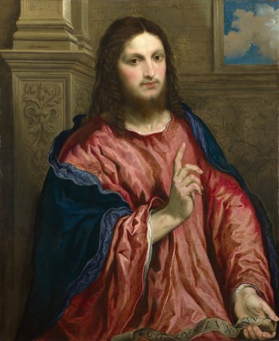 Kristus maailman valona, c. 1550 tekijältä Paris Bordone