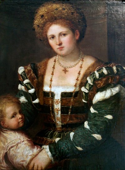 "Muotokuva naisesta poikansa kanssa", 1530-luvun puoliväli tekijältä Paris Bordone