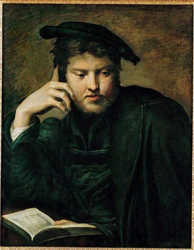 Mies kirjan kanssa, varhainen työ ... tekijältä Parmigianino (1503 40)