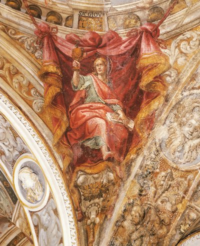 Francesco Mazzola, Parmigianino (1503-1540), Poitiersin Pyhä Hilary, fresko, San Giovanni Evangelistan kirkko, Parma tekijältä Parmigianino