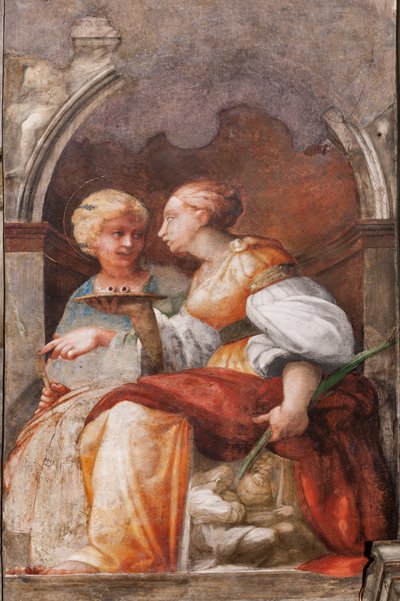 St Lucy ja St Apollonia, n. 1523 (fresko) tekijältä Parmigianino