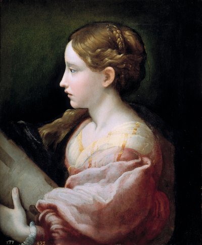 "" Sainte Barbe "" Peinture de Francesco Mazzola Il Parmigianino dit Le Parmesan (1503-1540) vers 1522 Museo del Prado, Madrid tekijältä Parmigianino