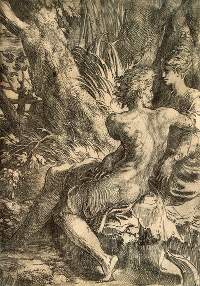 Rakastajat, c1527. tekijältä Parmigianino