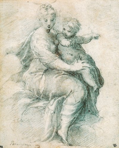 Madonna ja lapsi pilvissä, c1525. tekijältä Parmigianino