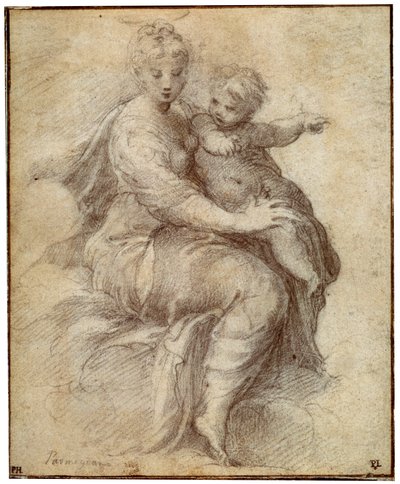 Madonna ja lapsi pilvissä, c1525 tekijältä Parmigianino