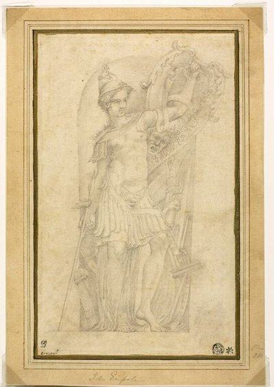 Minerva (tai Bellona) kapealla alueella tekijältä Parmigianino