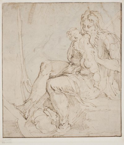 Saturnus/Kronos nielee yhden lapsistaan tekijältä Parmigianino