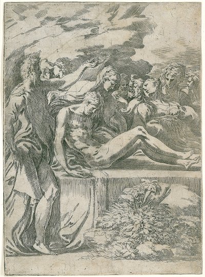 Kristuksen hautaaminen tekijältä Parmigianino