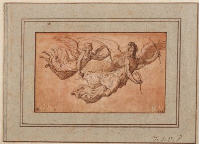 Zwei Studien für die Figur des Sieges tekijältä Parmigianino