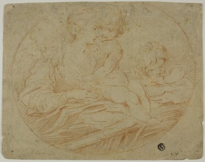 Nainen ja kaksi lasta tekijältä Parmigianino