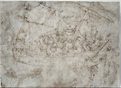 Kaksi piirustusta laivoista, 1410-luku. tekijältä Parri Spinelli