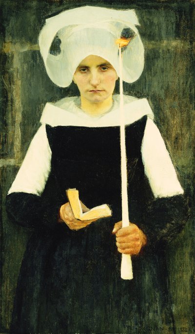 Breton at Ardon; Bretonilainen nainen Armahduksessa, 1888 tekijältä Pascal Adolphe Jean Dagnan Bouveret