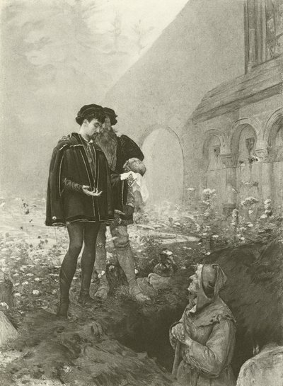 Hamlet ja haudankaivaja (syväpaino) tekijältä Pascal Adolphe Jean Dagnan Bouveret