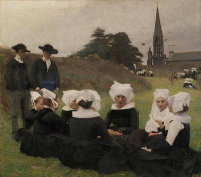 Bretonilaiset naiset Pardonissa, 1887. tekijältä Pascal Adolphe Jean Dagnan Bouveret