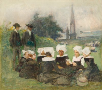 Tutkimus "Breton Women at a Pardon" tekijältä Pascal Adolphe Jean Dagnan Bouveret