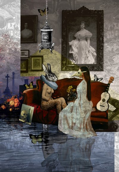 Surrealistinen peilikuva naamion takana tekijältä Pascal Bouchet-Spiegel