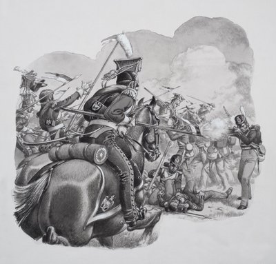 Kevyt ratsuväki (guassi paperille) tekijältä Pat (1907-95) Nicolle