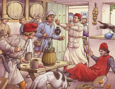 Talonpoikien taistelu 1400-luvun Italiassa (guassi paperille). tekijältä Pat (1907 95) Nicolle