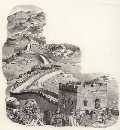 Kiinan muuri (guassi paperille) tekijältä Pat (1907-95) Nicolle