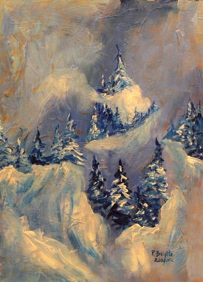 Big Horn Peak, 2009 (akryyli puulle) tekijältä Patricia Brintle