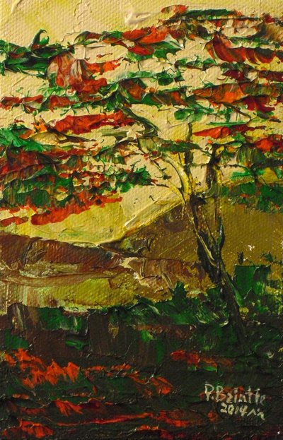 Flamboyant en fleur, 2014 (akryyli kankaalle) tekijältä Patricia Brintle