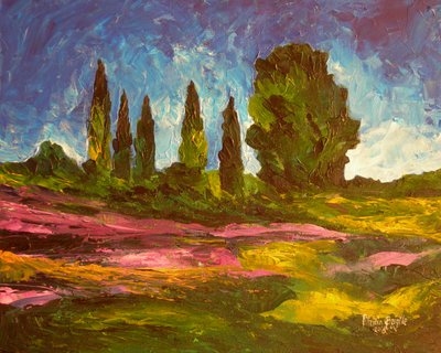Laventelit kukkivat, 2009 (akryyli kankaalle) tekijältä Patricia Brintle
