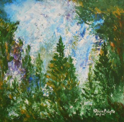 Talviiltapäivä, 2015 (akryyli kankaalle) tekijältä Patricia Brintle