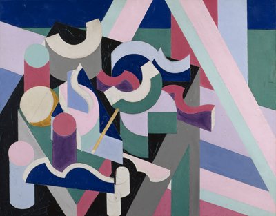 Peinture Nature morte, n. 1924 (öljy ja grafiitti kankaalle) tekijältä Patrick Henry Bruce