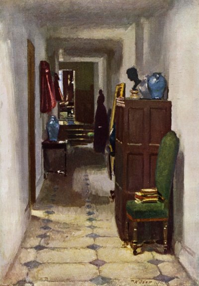 Sir Lewis Malletin talo, Ebury Street (väri litho) tekijältä Patrick William Adam