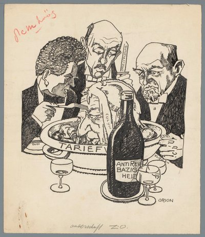 Colijn ja tariffilaki Vasikan pää (otsikko esineessä) tekijältä Patricq Kroon (signed by artist)