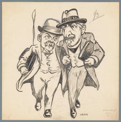 Troelstra ja Kolkman Romanttinen rakkaus perustuslakiuudistuksessa (otsikko esineessä) tekijältä Patricq Kroon (signed by artist)