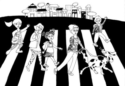 Kaupunki, 2020 (muste paperille) tekijältä Patrizia La Porta