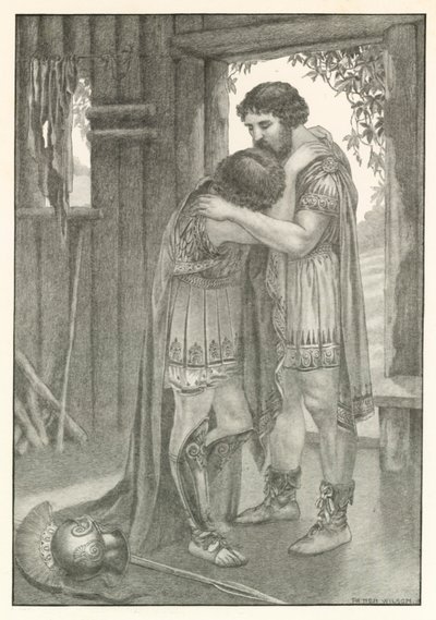 Kuvitus Homeroksen Odysseiaan (litografia) tekijältä Patten (after) Wilson