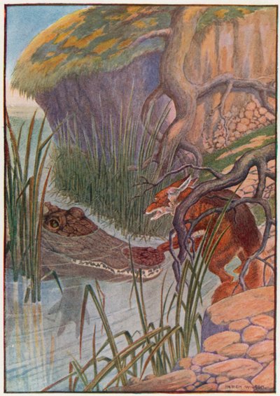 "Voi rakas! Isolla alligaattorilla on tassuni suussaan!" (väri litho) tekijältä Patten Wilson