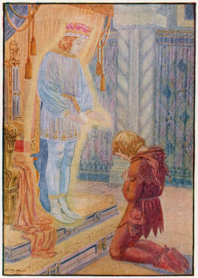 Robert vajosi polvilleen (väri litho) tekijältä Patten Wilson