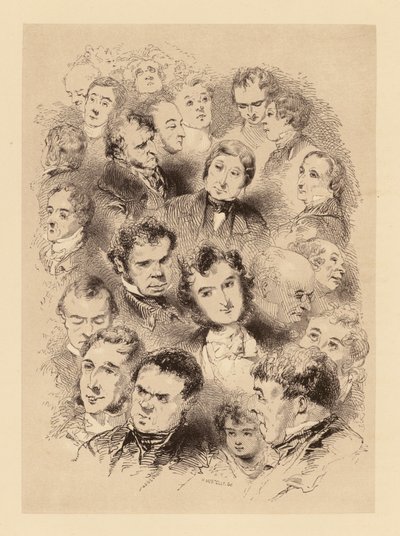 Gavarni Lontoossa: Gavarni Gavarni: A Plate of Heads (litografia). tekijältä Paul (after) Gavarni
