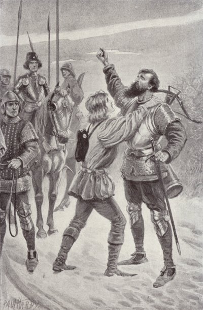 Kuvitus Charles Readen luostarille ja tulisijalle (litho) tekijältä Paul (after) Hardy