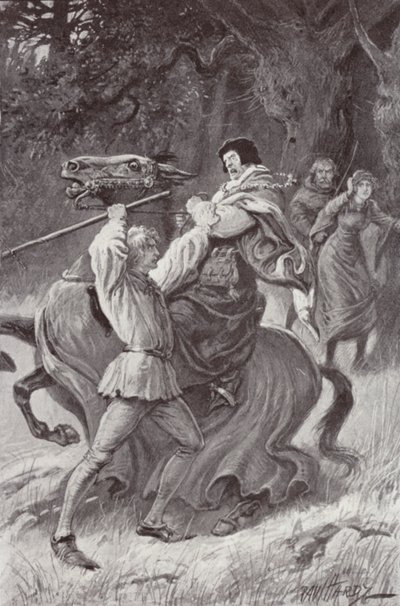 Kuvitus Charles Readen luostarille ja tulisijalle (litho) tekijältä Paul (after) Hardy