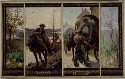 Saint-Maur-des-Fossésin kaupungintalon luonnos: Halage - Puutarhanhoito. tekijältä Paul Albert Baudouin