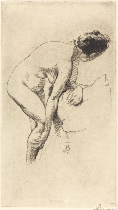 Alaston pitelee jalkaansa Alaston nainen pitelee jalkaansa, 1886. tekijältä Paul Albert Besnard