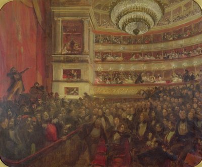 Victor Hugon (1802-85) esitys "Hernani" vuonna 1830, noin 1902-03 tekijältä Paul Albert Besnard