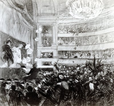 Hernanin taistelu Comedie Francaisessa 25. helmikuuta 1830, 1909 tekijältä Paul Albert Besnard