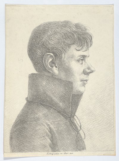 Nuoren miehen muotokuva profiilissa, 1808, 1808. tekijältä Paul Anton Skerl